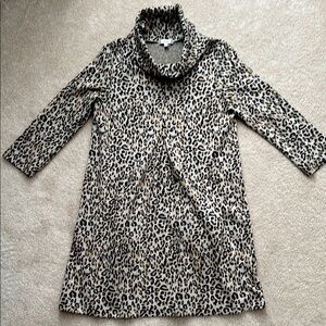 Tyler Boe Leopard Print Kim Cowl Neck Dress size Small